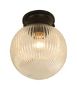 D.I.Y. Batten Fix Ceiling Lights - Large Spherical Ribbed Shape Fixtures