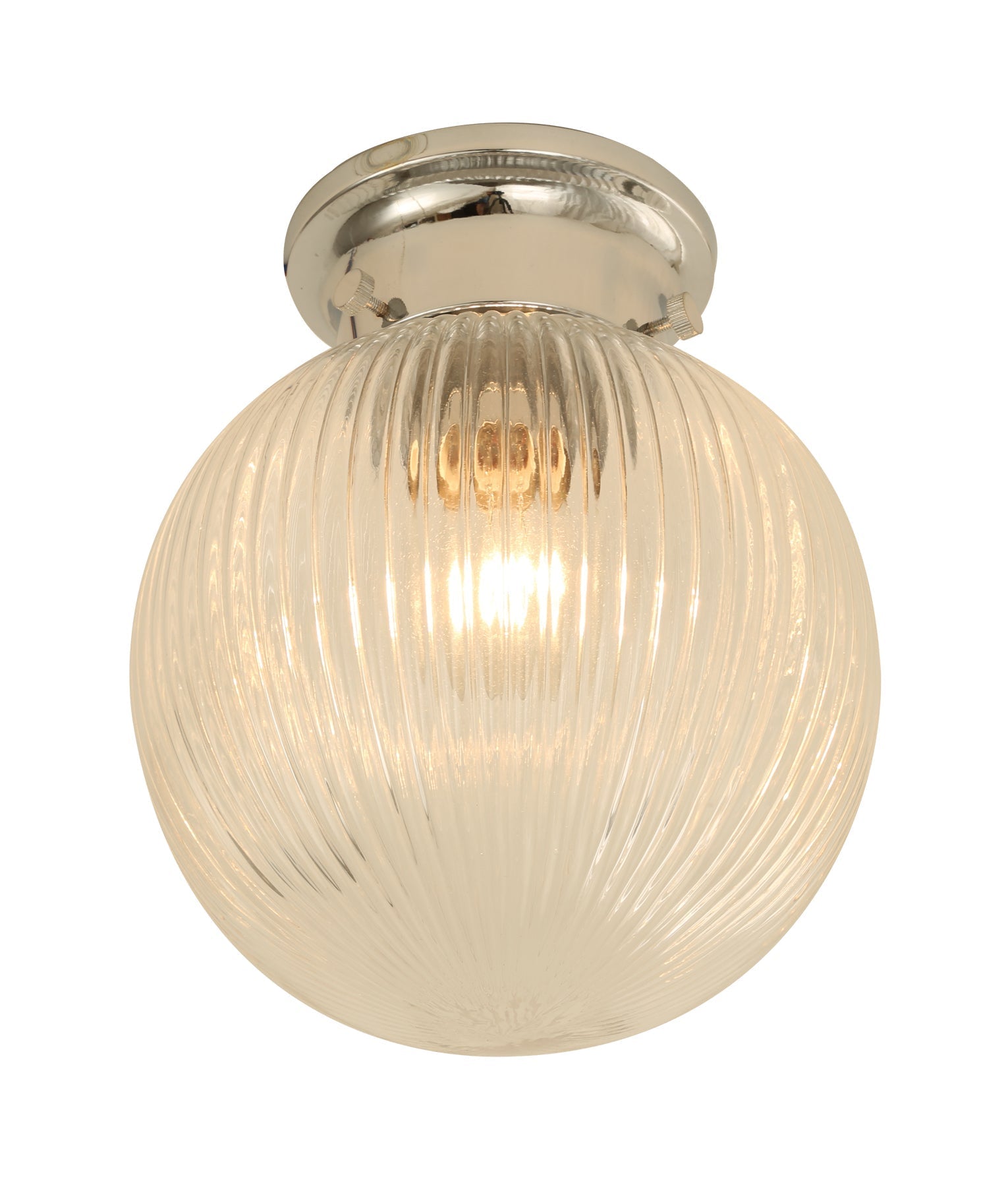 D.I.Y. Batten Fix Ceiling Lights - Large Spherical Ribbed Shape Fixtures