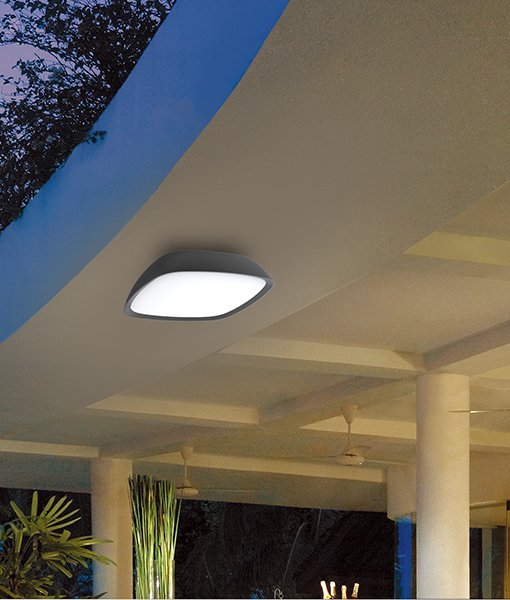 Doccia Dark Grey Exterior 20 watt LED Wall / Ceiling Light