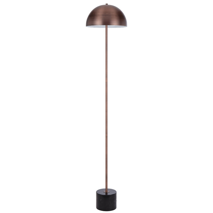Domez Metal Dome with Terrazzo or Marble Base Floor Lamp in 4 Colour Options