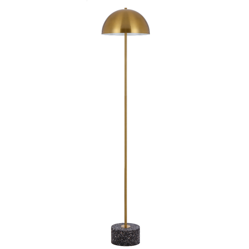 Domez Metal Dome with Terrazzo or Marble Base Floor Lamp in 4 Colour Options