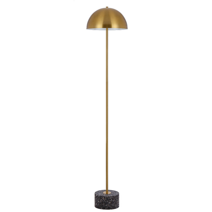 Domez Metal Dome with Terrazzo or Marble Base Floor Lamp in 4 Colour Options