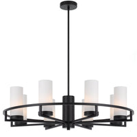 Thumbnail for Eamon 8 Light Pendant Light in Black with Opal Glass