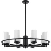 Thumbnail for Eamon 8 Light Pendant Light in Black with Opal Glass