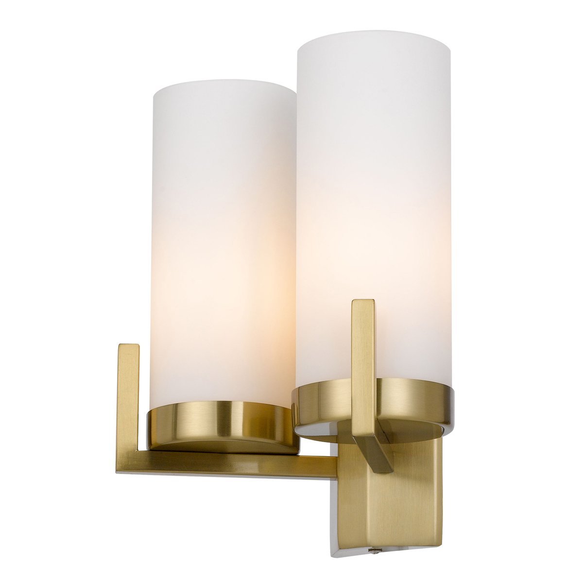 Eamon 2 Light Wall Light in Brass with Opal Glass