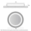 Elie 40 Chrome & Glass with Mirrored Centre 24W 3CCT Dimmable LED Oyster