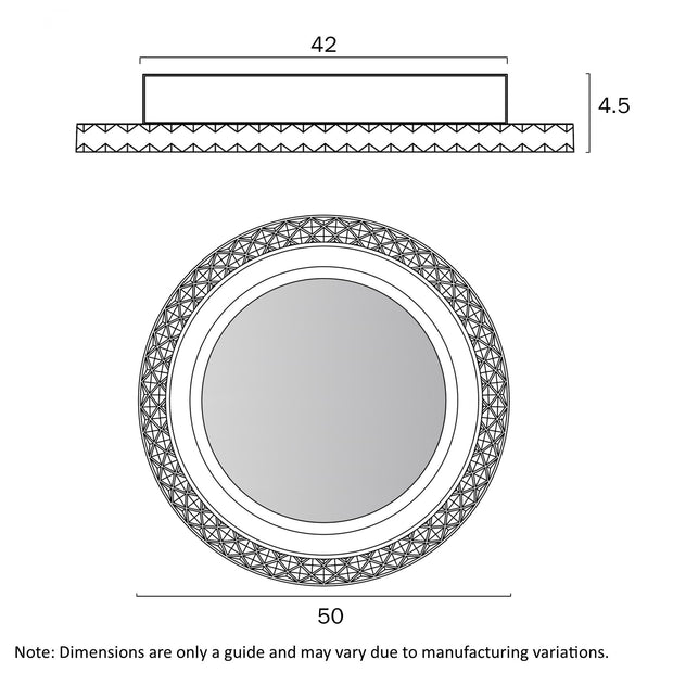 Elie 50 Chrome & Glass with Mirrored Centre 32W 3CCT Dimmable LED Oyster