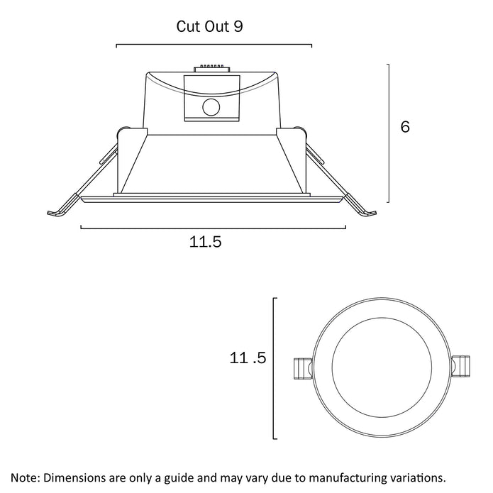 Elon Nickel or White 9W 3CCT IP44 Dimmable Downlight