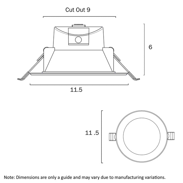 Elon Nickel or White 9W 3CCT IP44 Dimmable Downlight