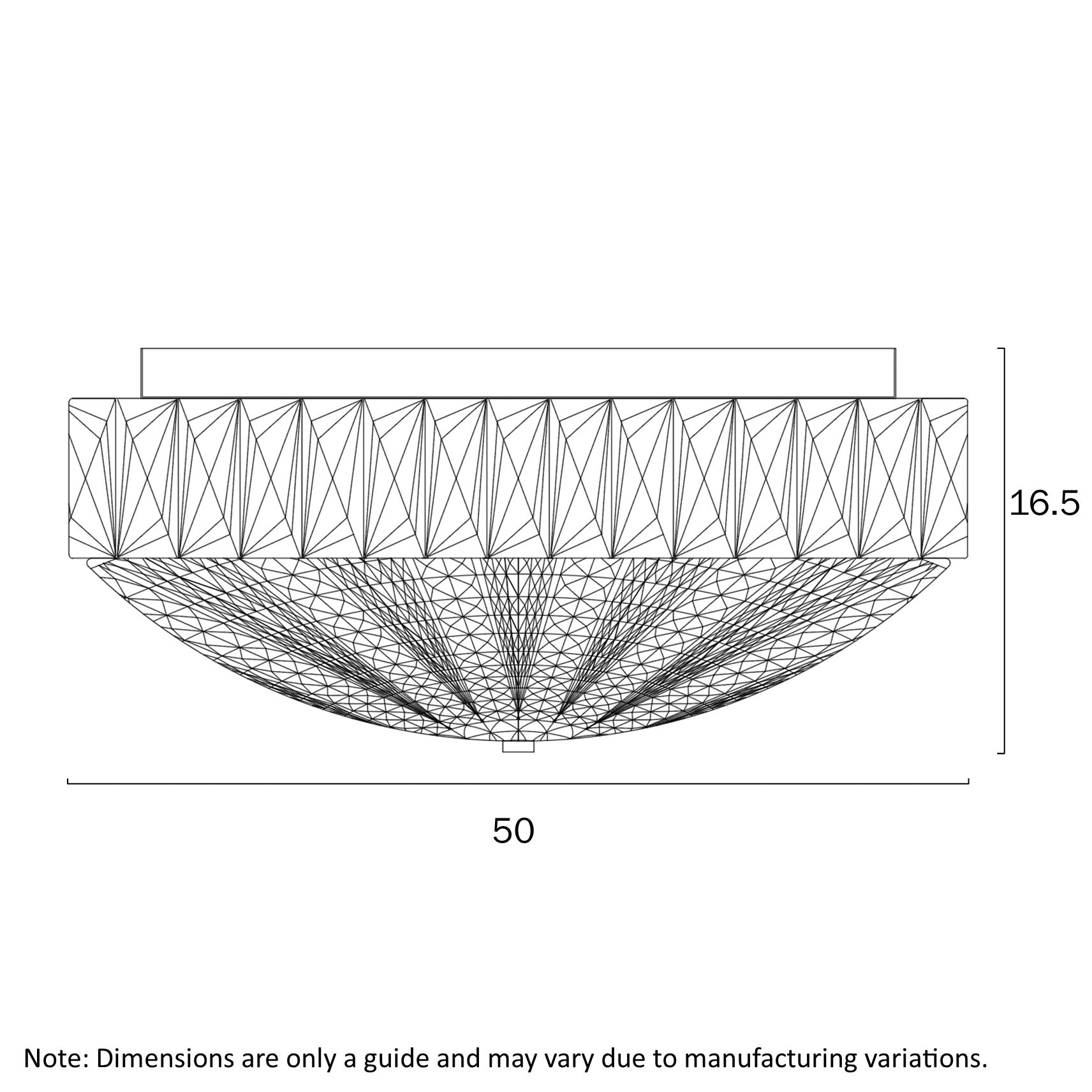 Elsee 50 Clear Acrylic 48W 3CCT 50cm Dimmable LED Oyster