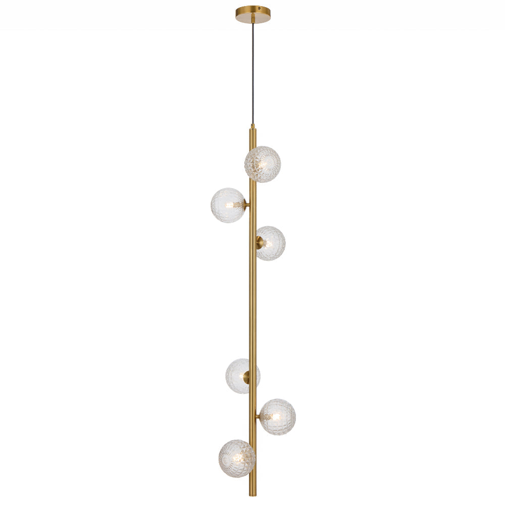 Elson Antique Gold 6 Light Pendant - Choice of 6 Glasses