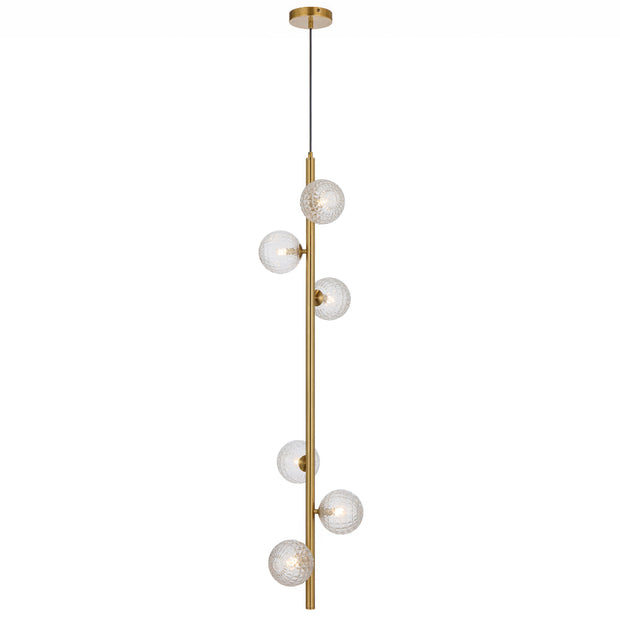 Elson Antique Gold 6 Light Pendant - Choice of 6 Glasses