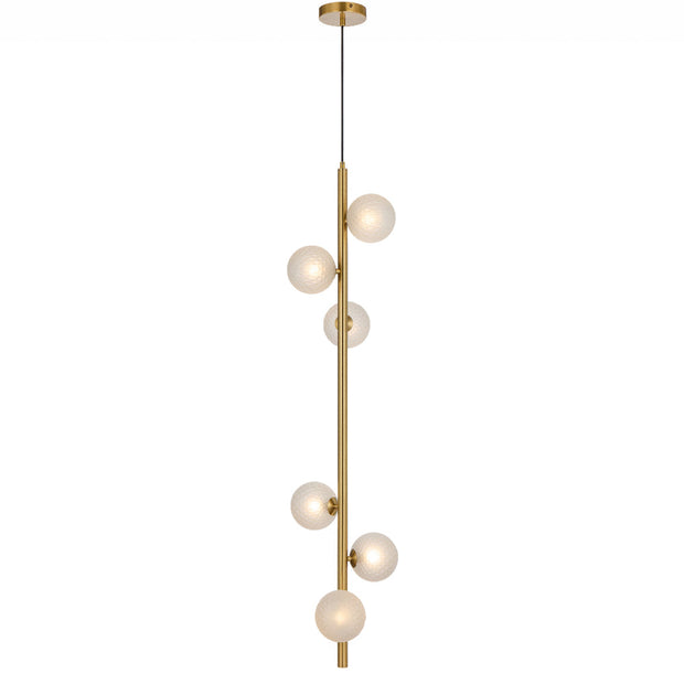 Elson Antique Gold 6 Light Pendant - Choice of 6 Glasses
