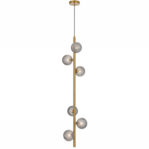 Elson Antique Gold 6 Light Pendant - Choice of 6 Glasses