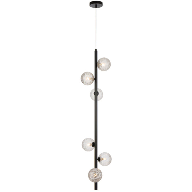 Elson Black 6 Light Pendant - Choice of 6 Glasses