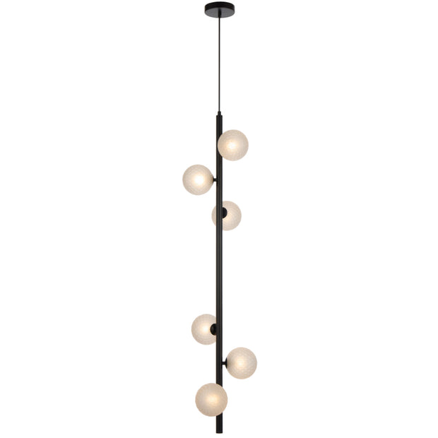 Elson Black 6 Light Pendant - Choice of 6 Glasses