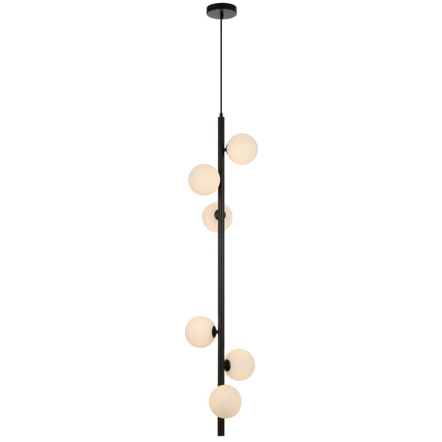 Elson Black 6 Light Pendant - Choice of 6 Glasses