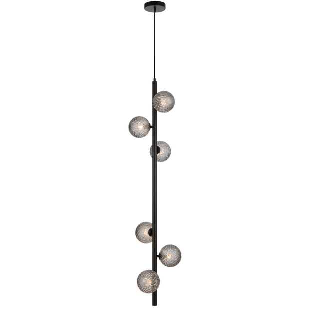 Elson Black 6 Light Pendant - Choice of 6 Glasses