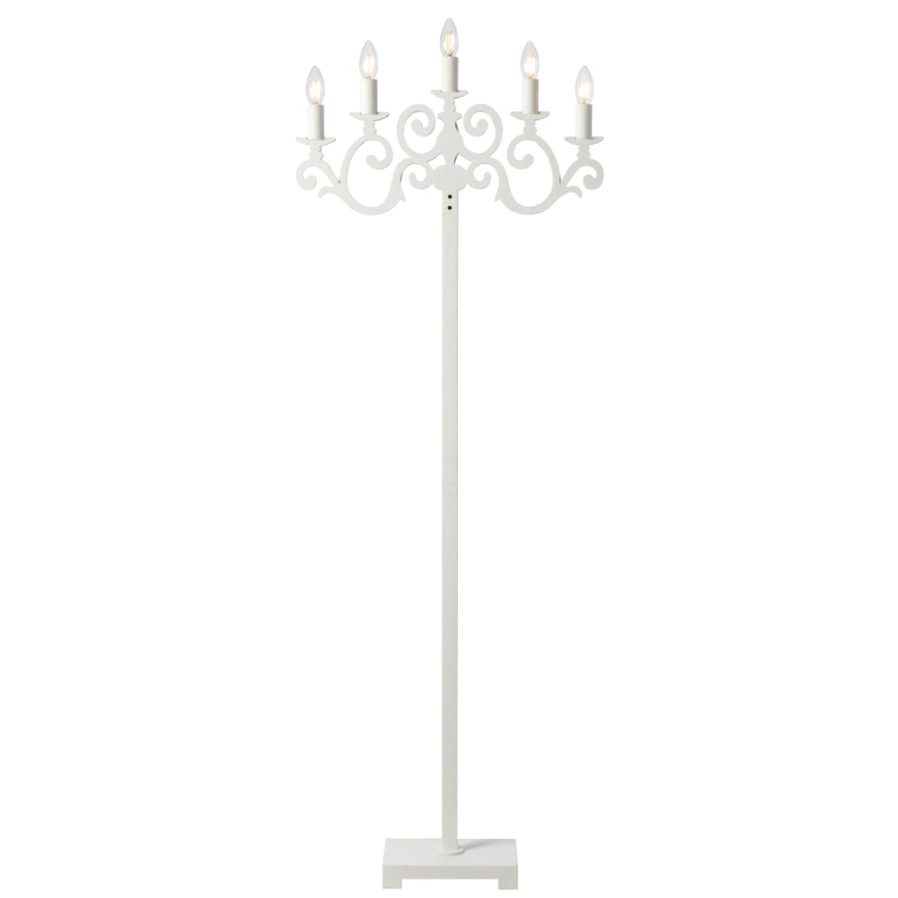 Emporia Black or White Candelabra Floor Lamp