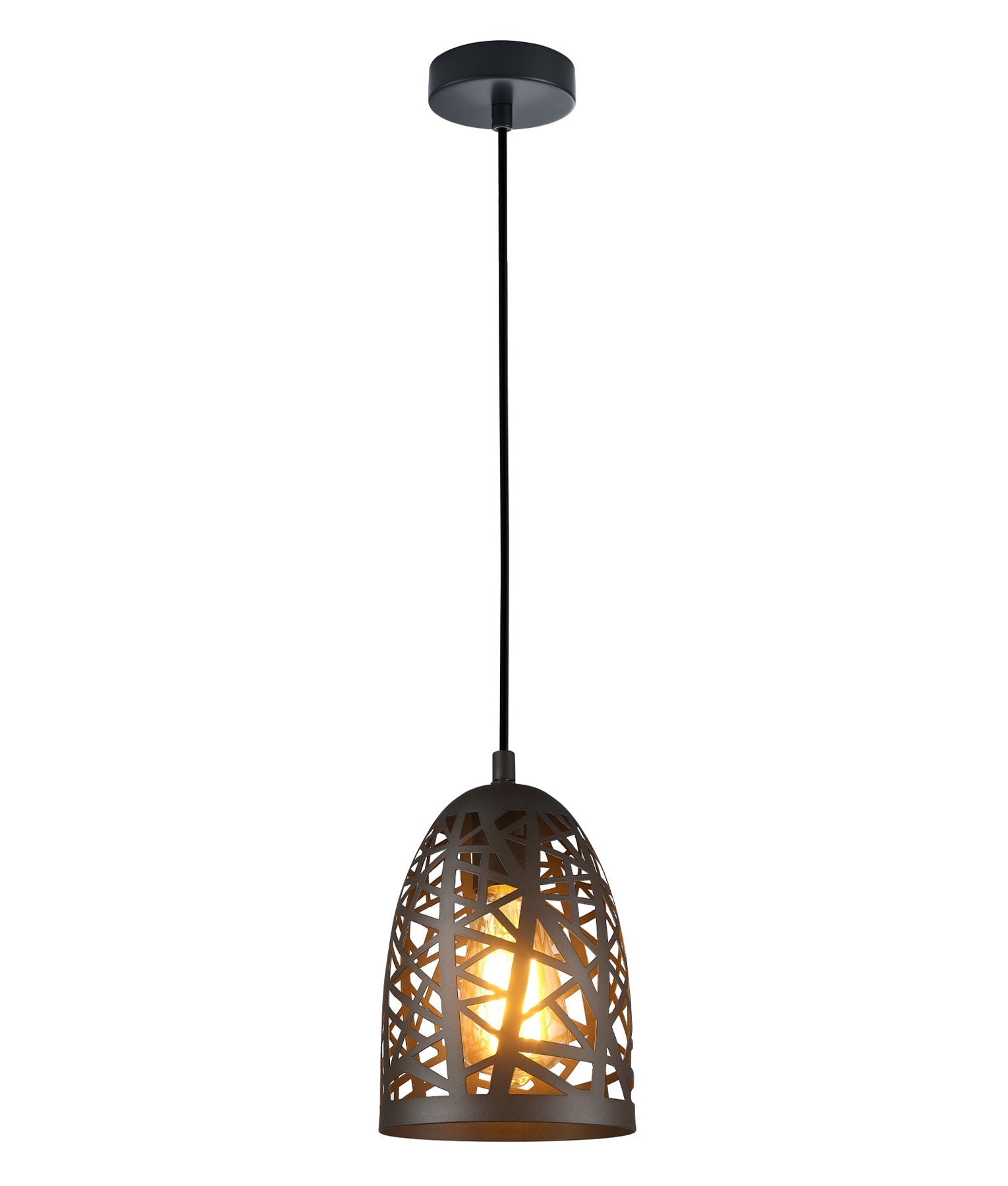 ESCAMA: Interior Iron Cage Ellipse Pendant Lights