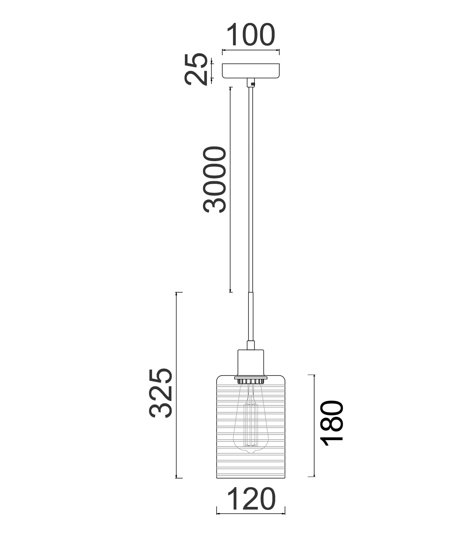 ESPEJO1: Interior Iron & Chrome Oblong Glass with Line Effect Pendant Lights
