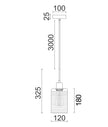 ESPEJO3: Interior Iron & Chrome Oblong Glass with Dotted Effect Pendant Lights