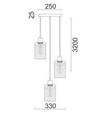Thumbnail for ESPEJO3: Interior Iron & Chrome Oblong Glass with Dotted Effect Pendant Lights