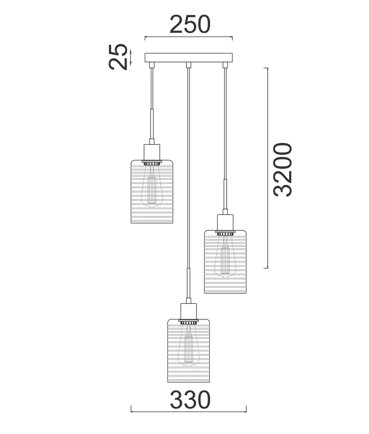 ESPEJO4: Interior Iron & Rose Gold Oblong Glass with Dotted Effect Pendant Lights