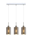 ESPEJO1: Interior Iron & Chrome Oblong Glass with Line Effect Pendant Lights