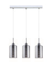 ESPEJO1: Interior Iron & Chrome Oblong Glass with Line Effect Pendant Lights