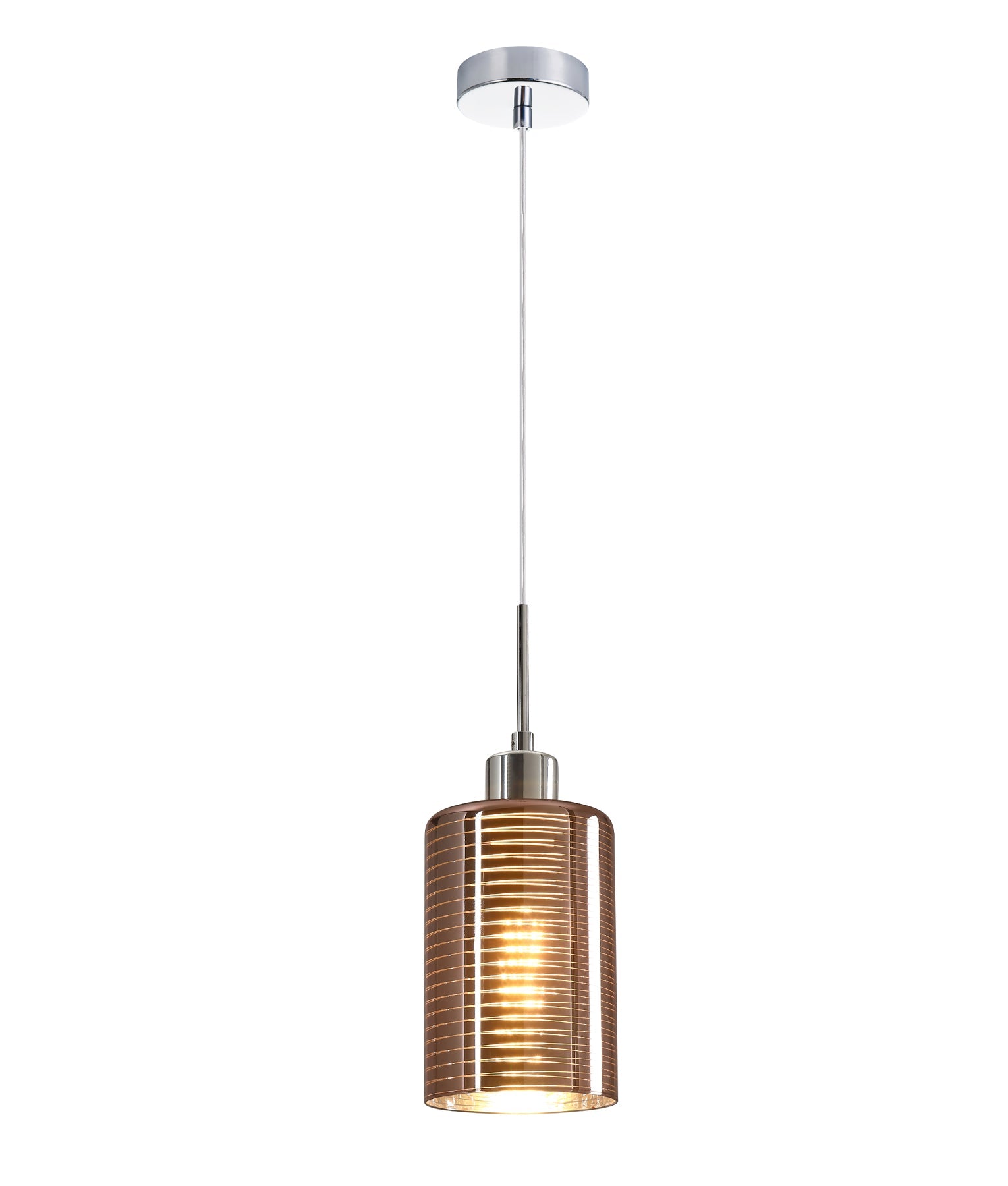 ESPEJO2: Interior Iron & Rose Gold Oblong Glass with Line Effect Pendant Lights