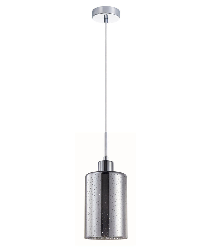 ESPEJO3: Interior Iron & Chrome Oblong Glass with Dotted Effect Pendant Lights