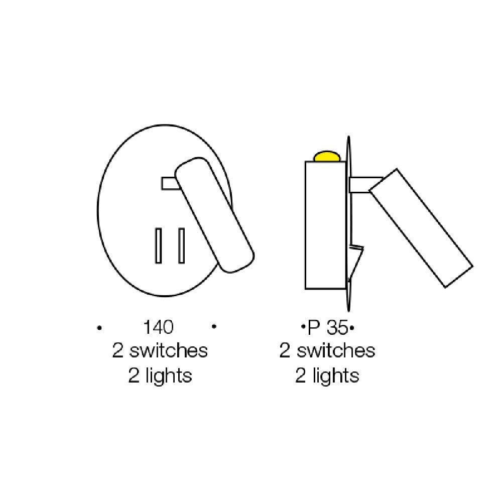 Esra 2 Switch 4 Watt LED Wall Light