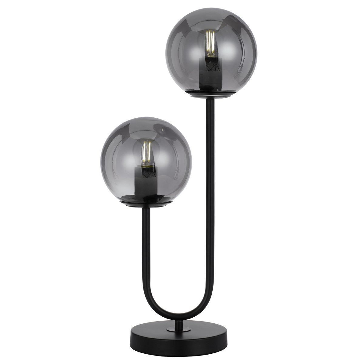 Eterna Table Lamp in Black with Smoked Glass