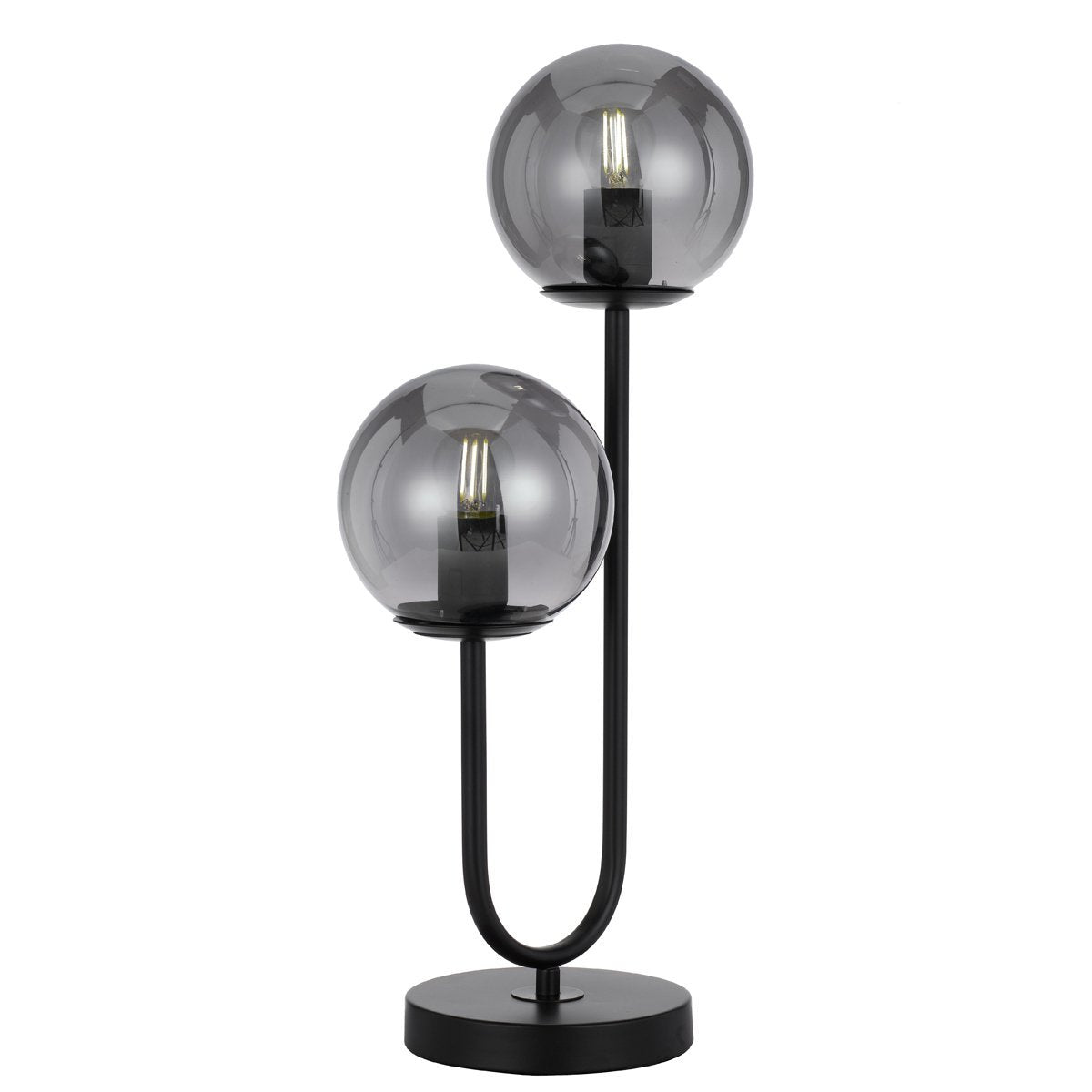 Eterna Table Lamp in Black with Smoked Glass