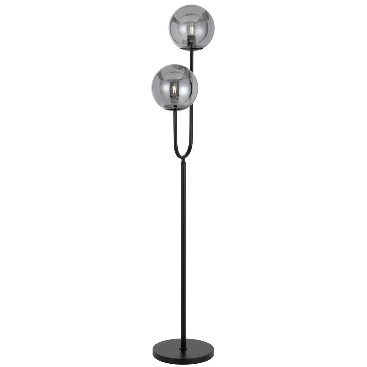 Eterna Floor Lamp in Black with Smoked Glass