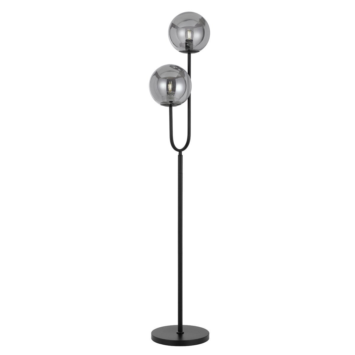 Eterna Floor Lamp in Black with Smoked Glass