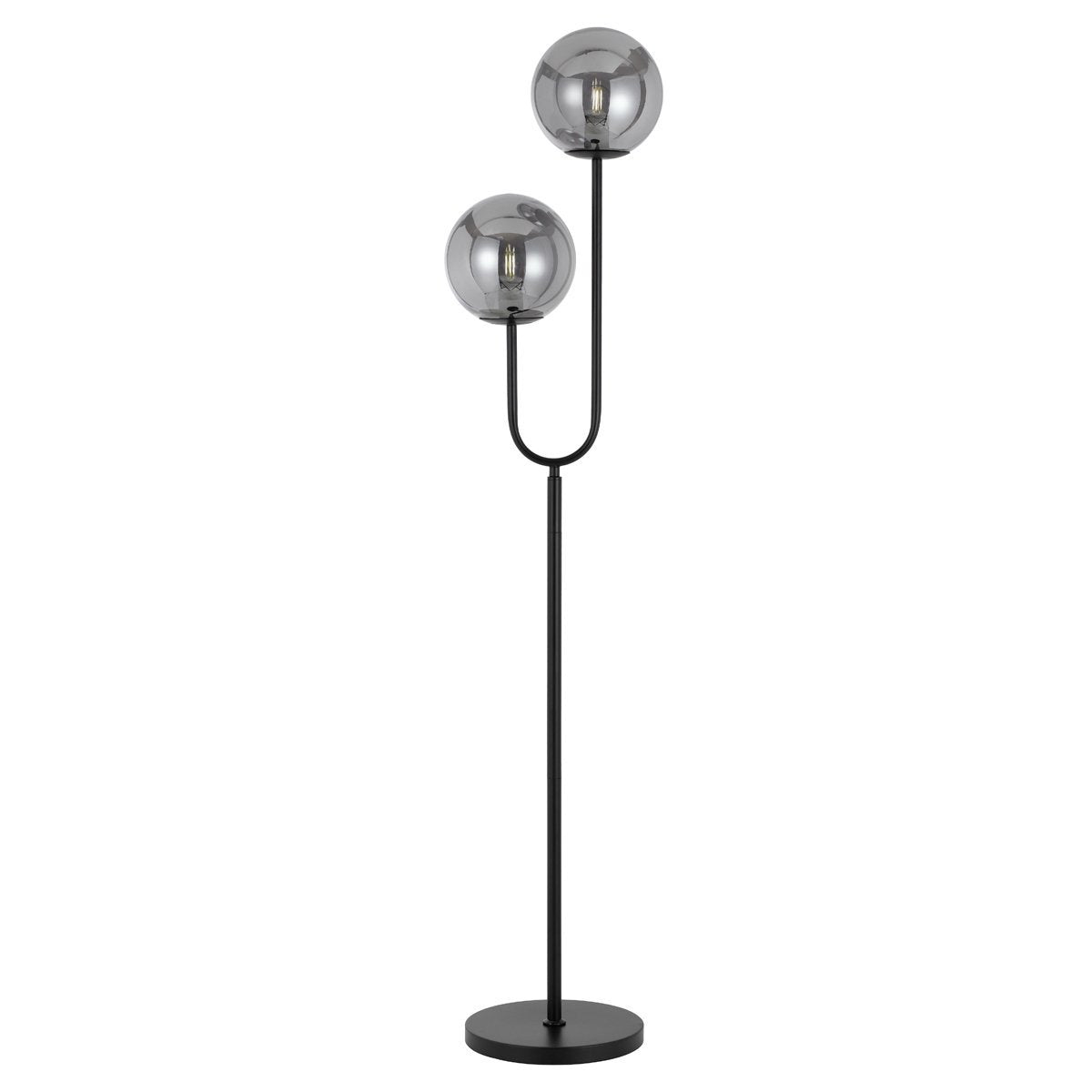 Eterna Floor Lamp in Black with Smoked Glass