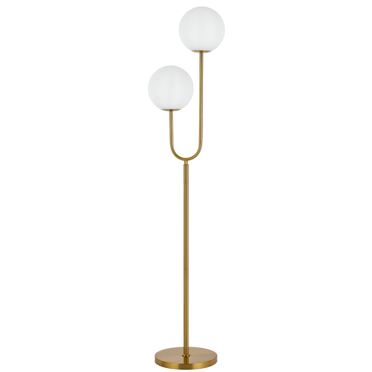 Eterna Floor Lamp in Antique Gold with Matt Opal Glass