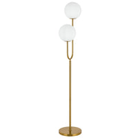 Thumbnail for Eterna Floor Lamp in Antique Gold with Matt Opal Glass