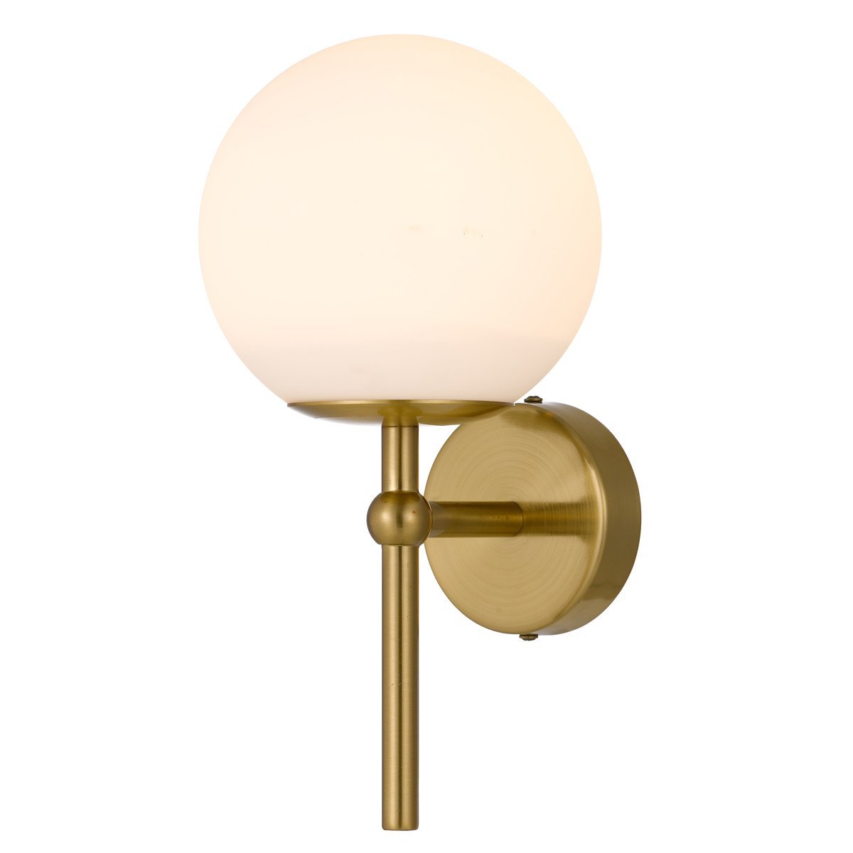 Eterna 1 Light Wall Light in Antique Gold with Matt Opal Glass