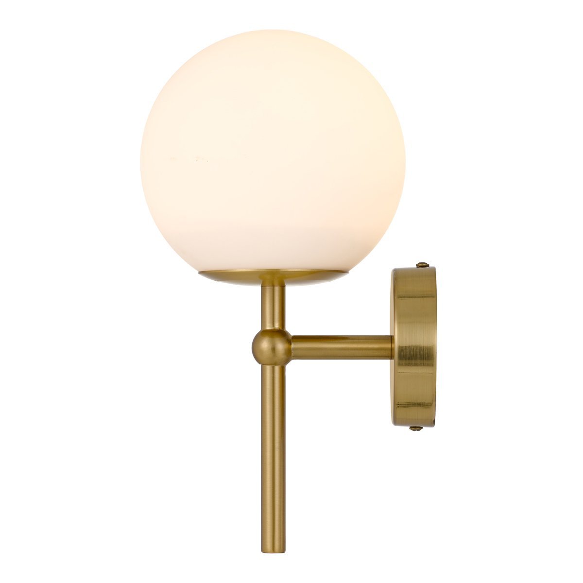 Eterna 1 Light Wall Light in Antique Gold with Matt Opal Glass