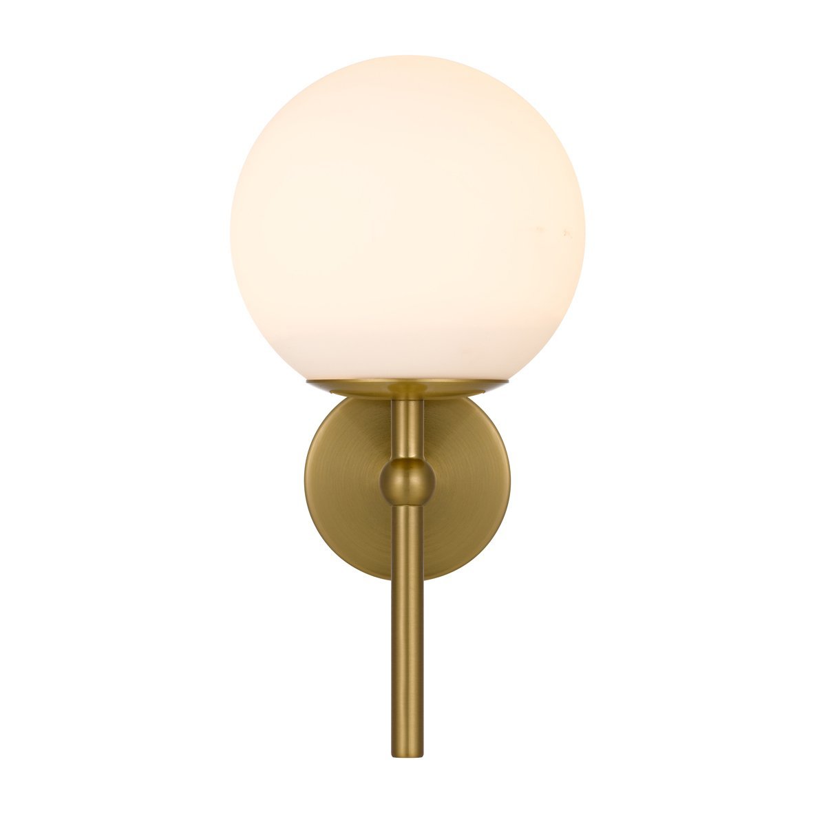 Eterna 1 Light Wall Light in Antique Gold with Matt Opal Glass