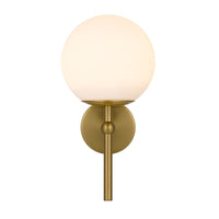 Thumbnail for Eterna 1 Light Wall Light in Antique Gold with Matt Opal Glass