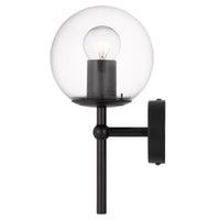 Thumbnail for Eterna 1 Light Wall Light in Black with Clear Glass