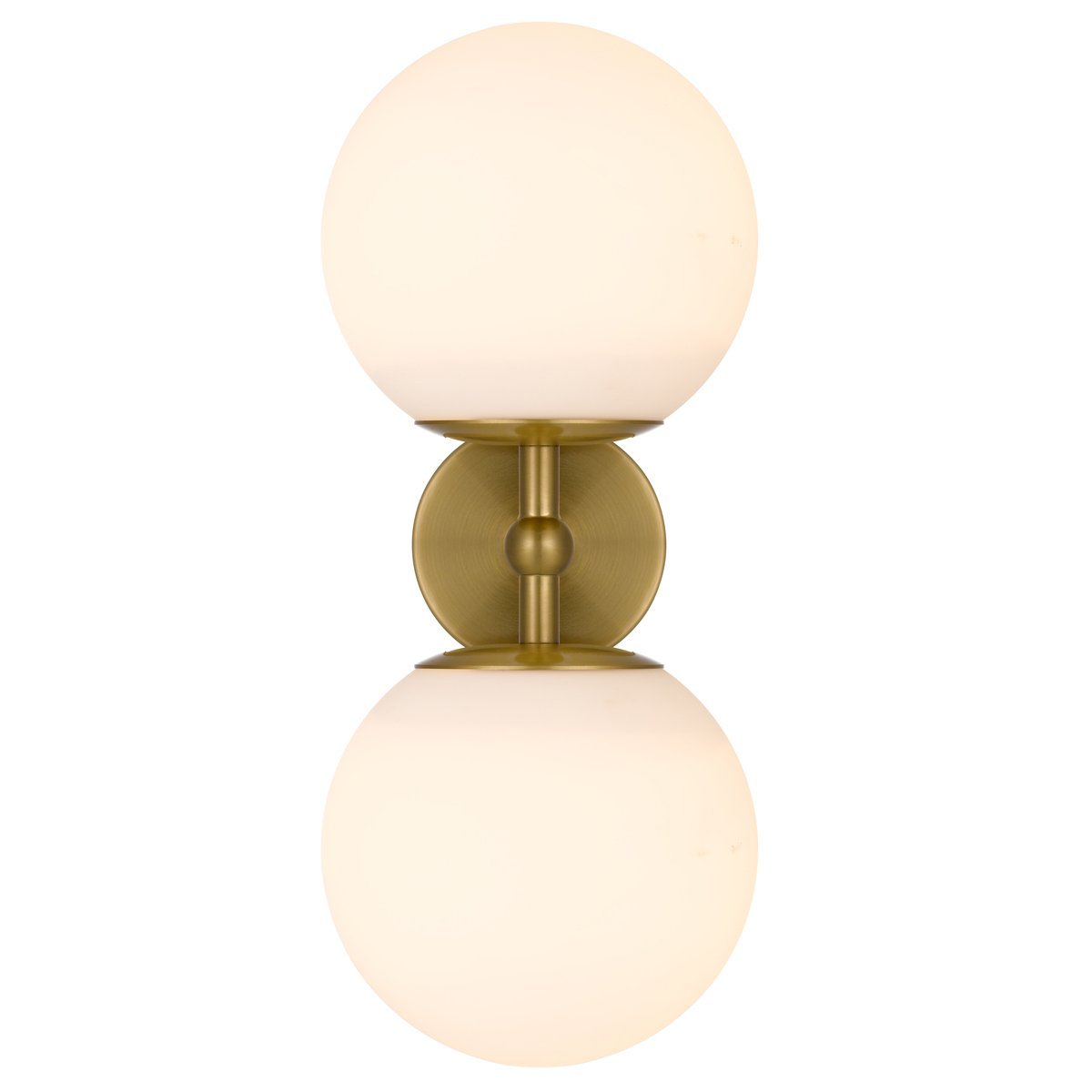 Eterna 2 Light Wall Light in Antique Gold with Matt Opal Glass