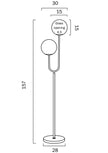 Eterna Antique Gold Floor Lamp with Opal Glass