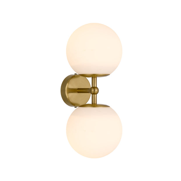 Eterna 2 Light Black/Clear, Antique Gold/Opal or Antique Gold/Clear Wall Light