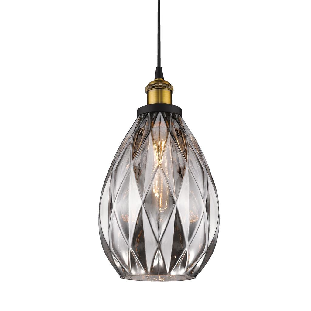 evelyn glass 240v e27 1 light pendant evelyn