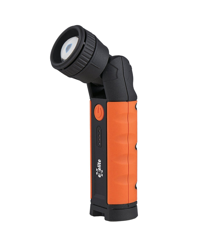 Adjustable Zoom Torch: LED 180° Rechargeable 900LM Flood Spot Beam Torch IP54 IK08